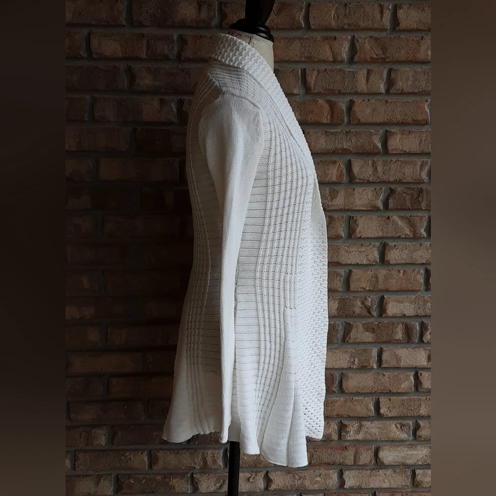 Cache White Open-Front Cozy Cardigan Sweater Size Small - Picture 3 of 6